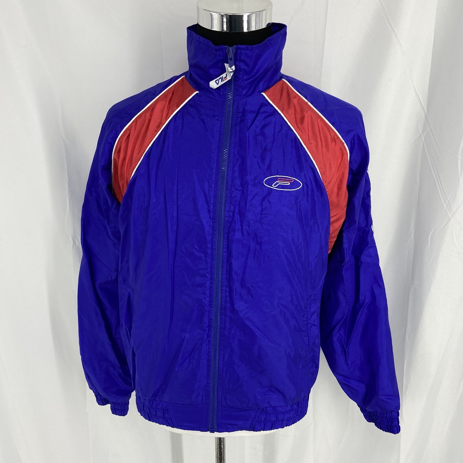 Giacca vintage Fila uomo grande foderata giacca a vento 1 4 zip logo anni 90