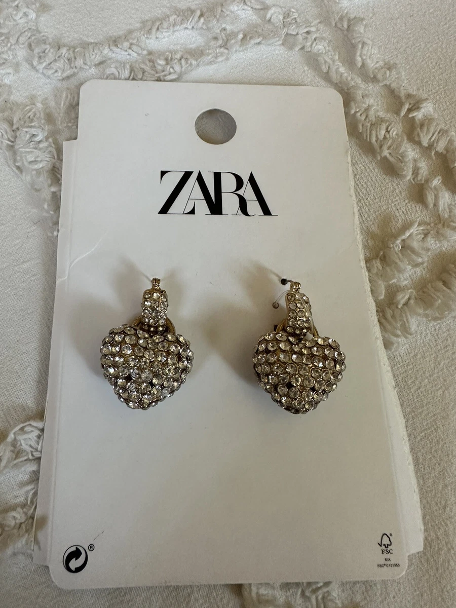 Zara Crystal Love Heart Earrings eBay