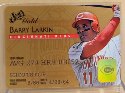 メジャーリーグ　カード　Barry Larkin 1995 Studio GOLD PLASTIC STOCK #37 Barry Larkin Reds HOF RARE
