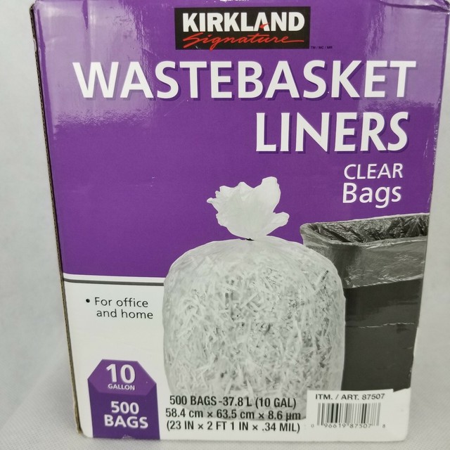 clear wastebasket liners