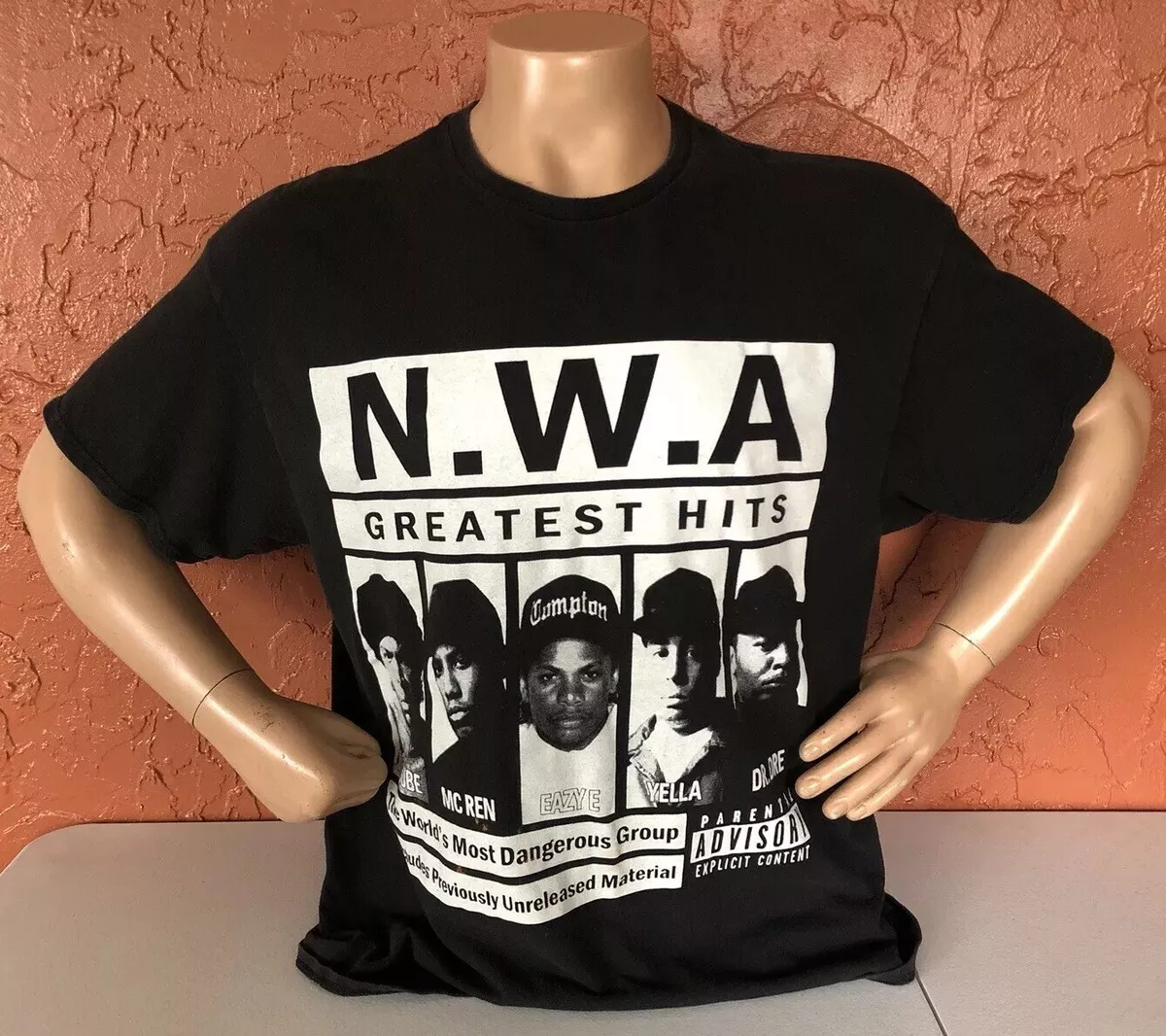 Vintage NWA N.W.A Greatest Hits Shirt Sz L-XL Eazy-E Dr Dre Ice Cube