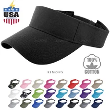 Visor Sun Plain Hat Sports Cap Colors Golf Tennis Beach Adjustable Summer