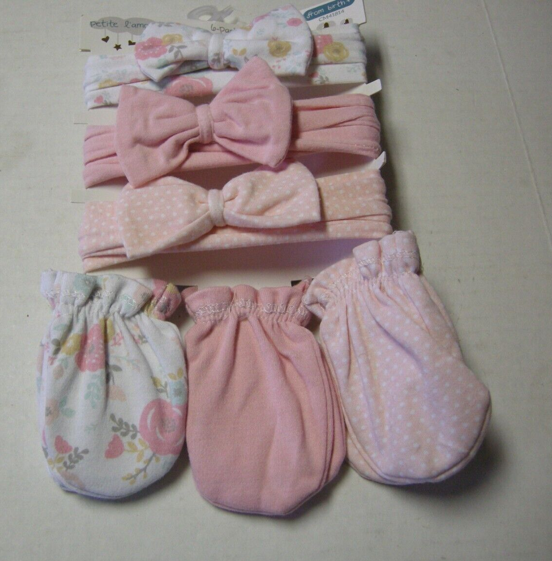 Headbands & Scratch Mitten Set By Petite L'Amour Girl Pinks 6 Pieces