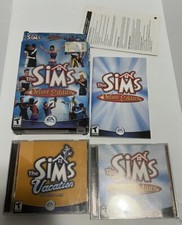 The Sims Deluxe Edition PC CD 2-Disc Box Set Vacation Expansion - Manual Key