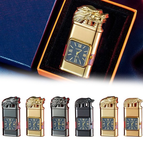 Windproof Lighter Vintage Watch Bezel Jet Flame Torch Refillable Butane Lighters