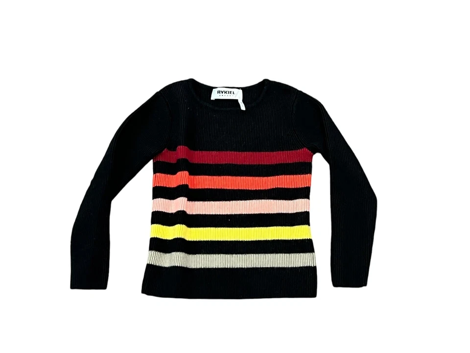 Suéter Jersey de Lana Sonia Rykiel Paris Niñas 4 Colorido Arco Iris Rayas $230 Foto 4 de 4