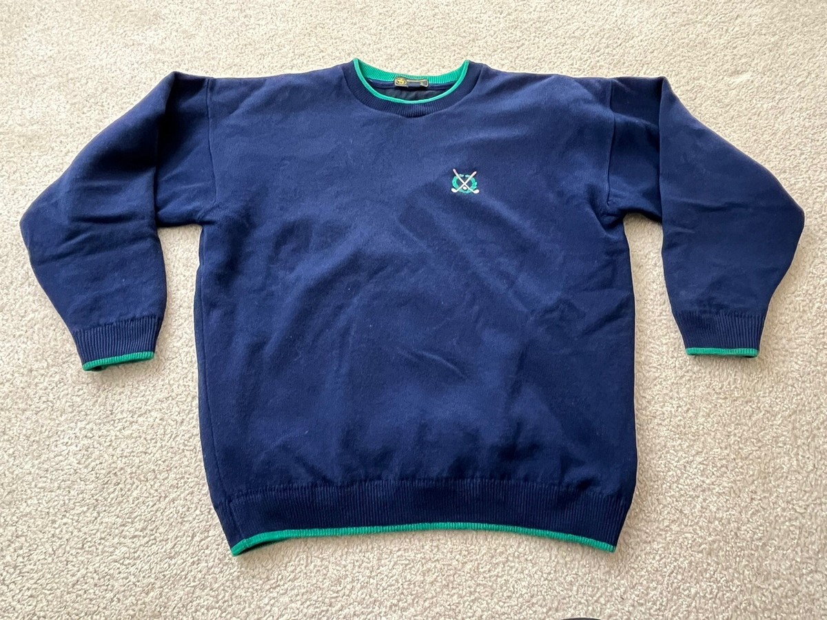 Vintage Brooks Brothers Lambswool Windbreaker Lined Sweater Navy Blue Large