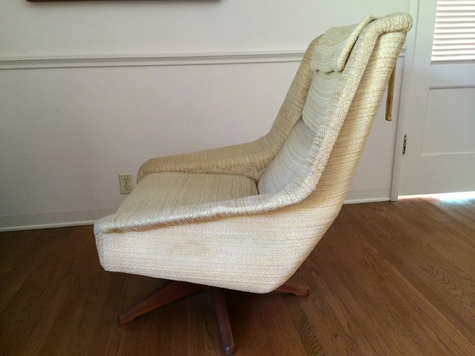 Sillón moderno danés DUX Folke Ohlsson MCM original - base basculante giratoria Foto 3 de 4