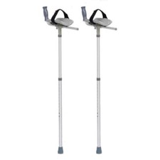 Image of Elbow Crutches Padded Forearm Trough Platform Height Adjustable One Pair