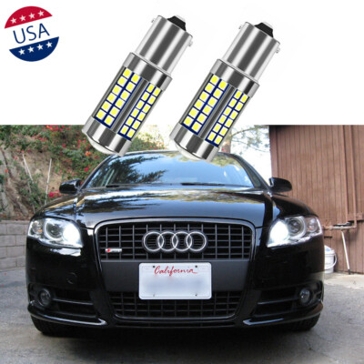 2x 54-SMD 7506 Super White LED Daytime DRL Lights Bulbs For Audi A4 A6 A8 Q7