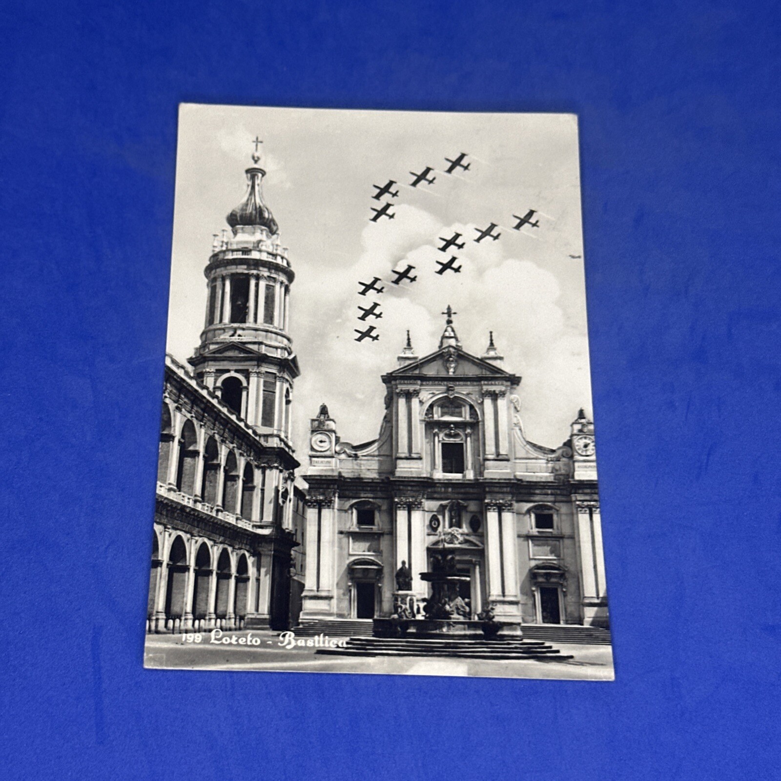 LORETO BASILICA BIANCO E NERO - CARTOLINA - ANSICHTSKARTE - COLLEZIONE