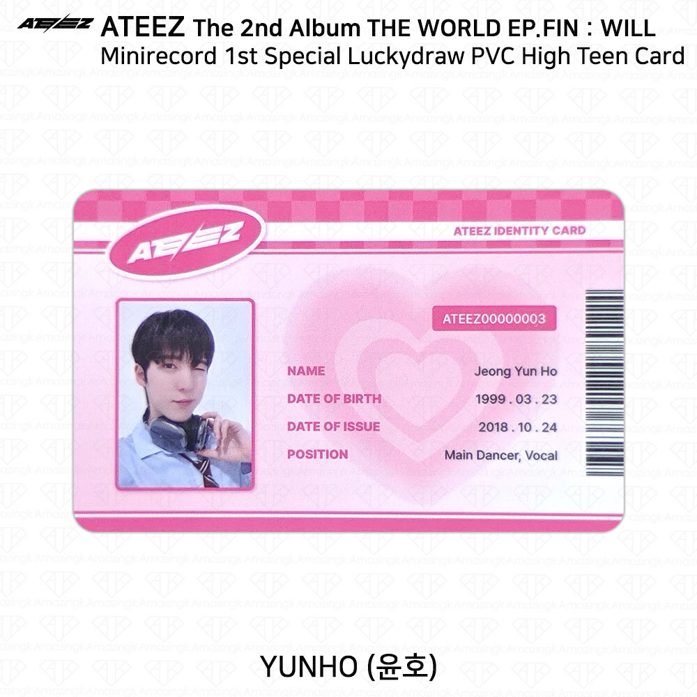 ATEEZ THE WORLD EP.FIN WILL Minirecord 1st Special Lucky Draw