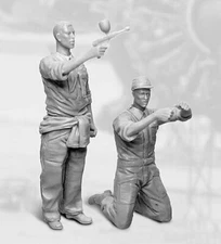 1/32 Modern Mechanic Personnel Standing (2 figures) Resin Figure Model Kits 