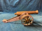 Vintage 13” working signal cannon,  8.5” brass barrel w/ fuse hole, 5.5 lbs.
