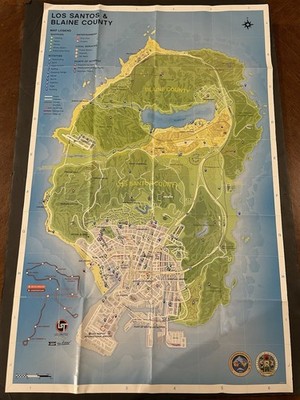 Grand theft auto v gta 5 los santos Blaine county poster map insert only