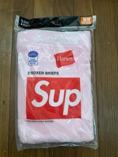 RARE NEW Supreme Hanes Boxer Briefs 2 Pack Pink Mens Size Medium FW21 M