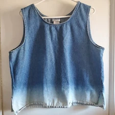 Vintage Better Than Basic By ACC Dip Dyed Denim Top Size XL