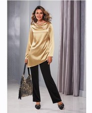 Sz L Midnight Velvet Gold Black Dinner Date Church Party Brynn Pant Suit Outfit