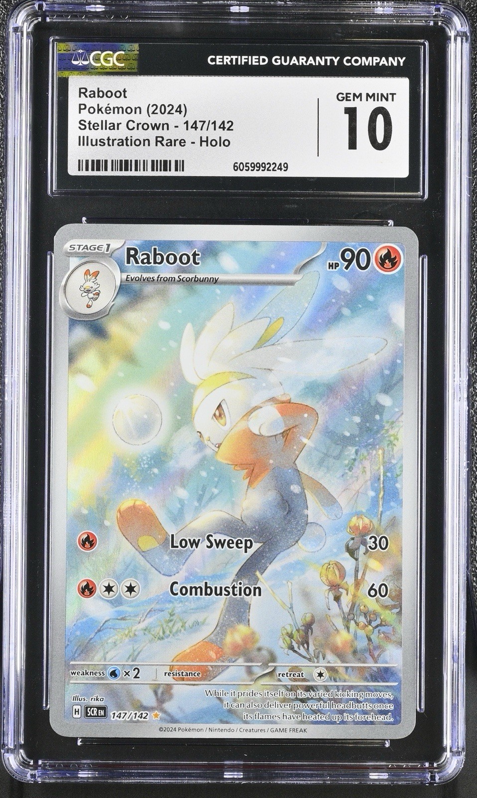2024 Pokémon Raboot Stellar Crown - 147/142 Illustration Rare Holo CGC MINT 10