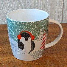 Starbucks Holiday Theme Coffee Mug Penguin Winter 12 FL OZ EUC