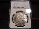 1884-O MS65 Morgan Silver Dollar NGC Certified Gem - White/Faint Gold Hue
