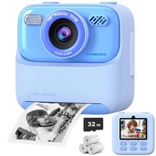 Kids Instant Digital Cameras for Boys and Girls, 1080P HD Dual-Lens Selfie Di...