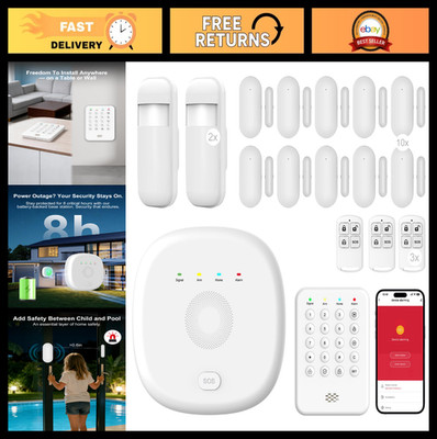 Wireless Home Security System - Smart Alarm, Expandable, App Alerts, No Fees, Al