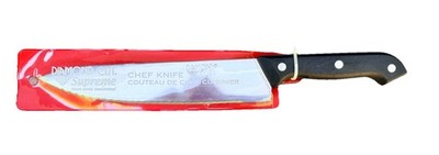 Diamond Cut Supreme Chef  Knife 8'' Surgical Stainless Steel Blade Black Handle