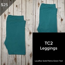 LuLaRoe BRAND NEW Leggings Solid TEAL Rare TC2 Tall Curvy 2 Fits Sizes 18