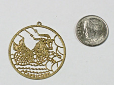 Capricorn Zodiac Gold Tone Pendant/Charm