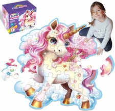 Jumbo Floor Puzzle for Kids,48 Piece Unicorn Large Jigsaw Puzzles,Puzzle for...
