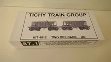 HO Scale Tichy Train Group 4012 Undecorated 22' Wood Ore Car 2-Pack Kit