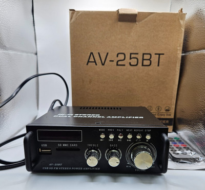 Hi-Fi Stereo Dual Channel USB SD FM Stereo Power Amplifier AV-25BT