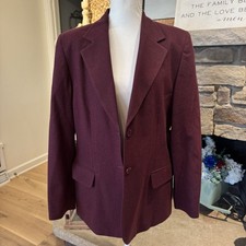 Pendleton Women's 100 Cranberry Red Wool Blazer Size 12 Business Classic