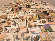 Lot 130+ THANKSGIVING Holiday vintage postcards Turkey patriotic cornucopia