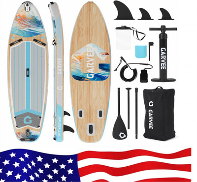 Wide Inflatable Stand Up Paddle Board for Beginner Users, Built-in Camera Mount,