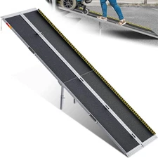 VNN 2-12 FT Portable Folding Wheelchair Non-Slip Aluminum Threshold Ramp 800LBS