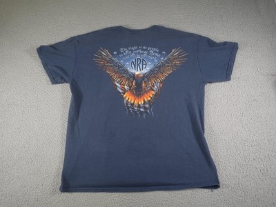 Vintage NRA Eagle Shirt Mens Blue XL Flag USA Second Amendment Firearms Y2K