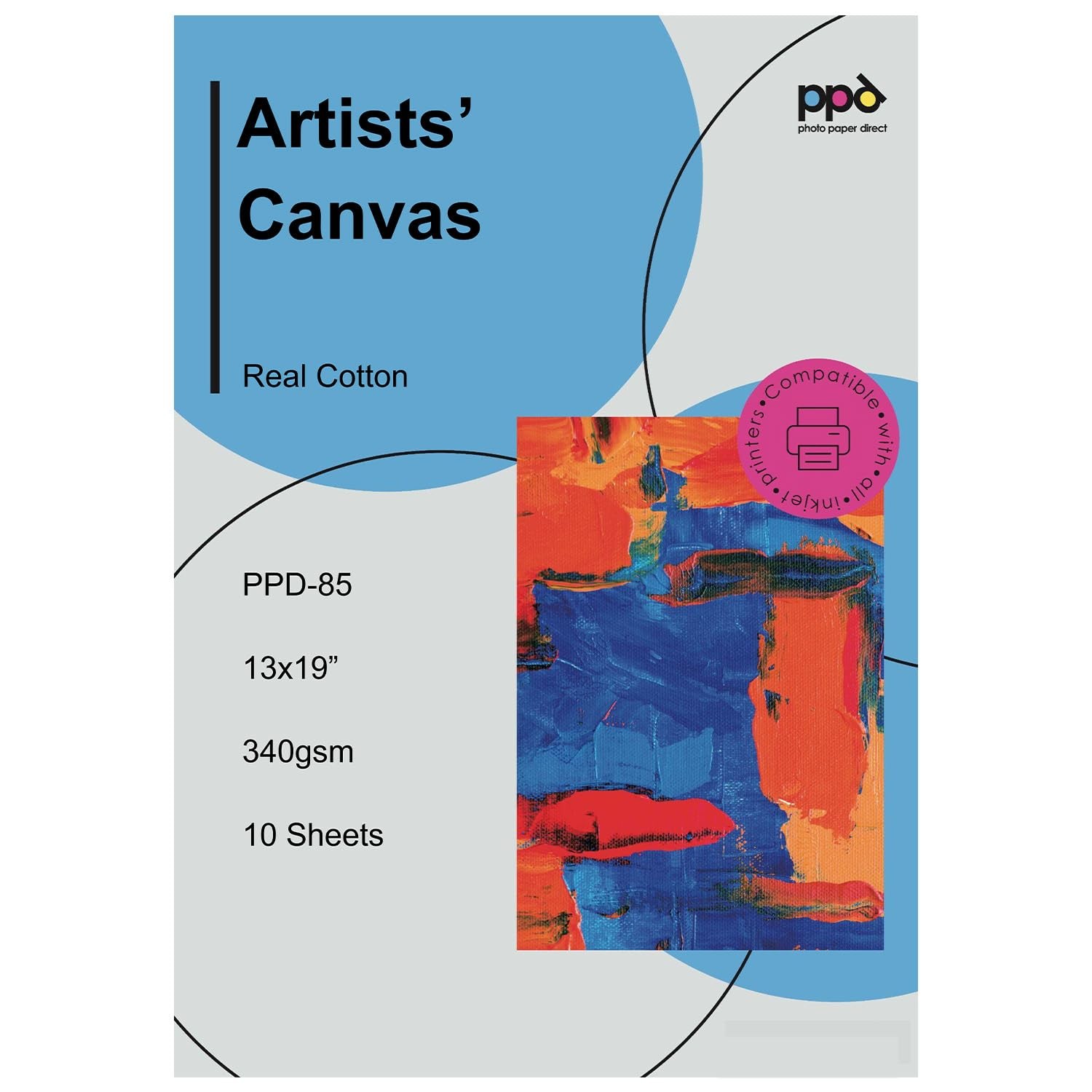 Toile canevas beaux-arts imprimable jet d'encre A3+ pour éviter les reflets sur vos tirages