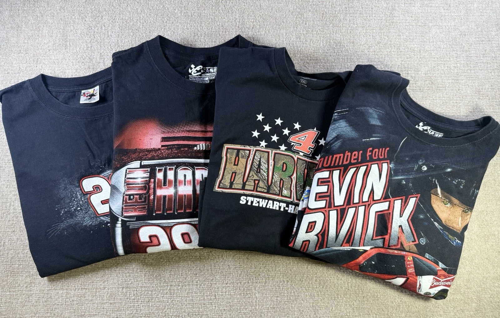 Kevin Harvick NASCAR T-shirt Lot Of 4 Vintage To Modern XXL Black Short Sleeve