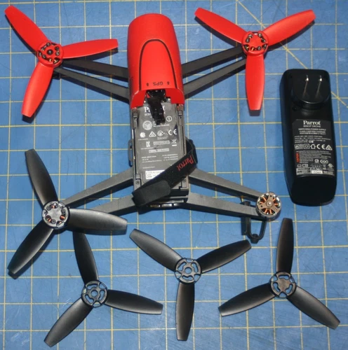 Parrot BEBOP Drone Red Original Axis W/ Extra Parts Charger NO Battery FOR PARTS