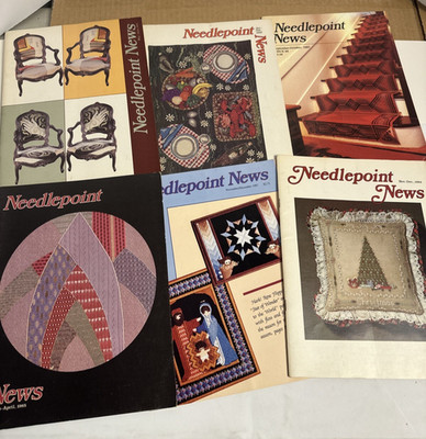 6 Magazines Needlepoint News Vintage – 1984-87 – Patrons Et Leçons De Broderie