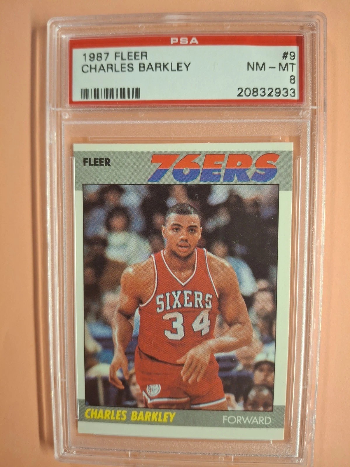 1987 Fleer #9 Charles Barkley #9  PSA 8 NM-MT  76ers!
