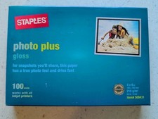 Staples Photo Plus Gloss 4x6 Inch Photo Paper 100 Sheets For All Injet Printers