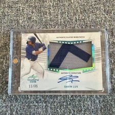 2019 Leaf Trinity Baseball GAVIN LUX #PA-GL2 Patch Autograph On Card 11/35