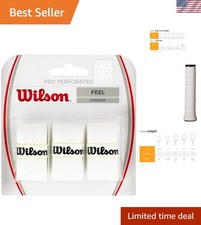 12-Pack Perforated White Pro Overgrips for Enhanced Tennis Performance