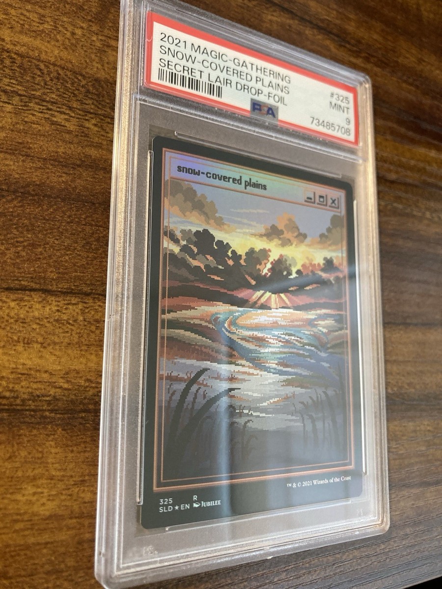 MTG✨Pixel SNOW-COVERED PLAINS (Full Art) FOIL✨SLD PSA 9 MINT