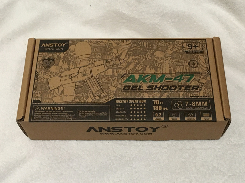 Anstoy Splat Gun Electric W/Gell Blaster AKM-47 Splatter Skulls Print NEW-Purple