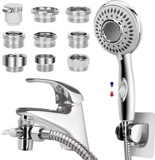 Shower Head Sink - Faucet Bathtub, Hose Sprayer Attachment with 9 Adapters, 7...