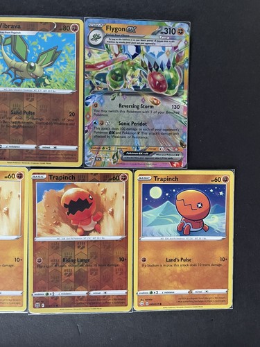 Flygon EX Surging Sparks 106/191+Vibrava+Trapinch 5-card Pokemon lot - PWE - Picture 5 of 5